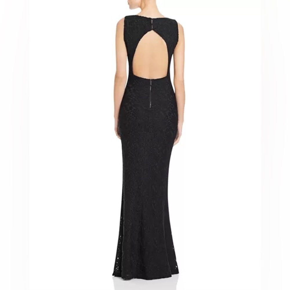 ALICE + OLIVIA NWT Beaded Sachi Open Back Ballgown Blue Black Lace Size 0 - Picture 3 of 13